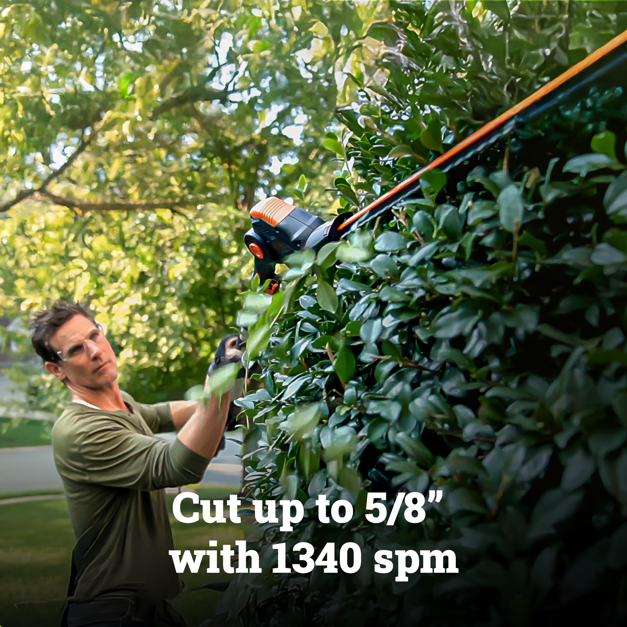 WORX WG252 laser-cut blade close-up delivering clean precise cuts
