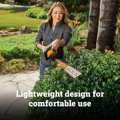 WORX close-up of hardened dual-action blade highlighting clean cuts