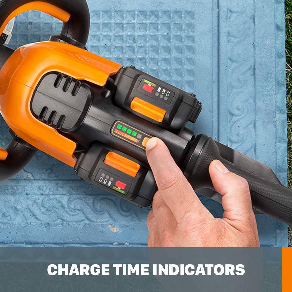 WORX close-up of dual-action blades displaying durable steel cutting