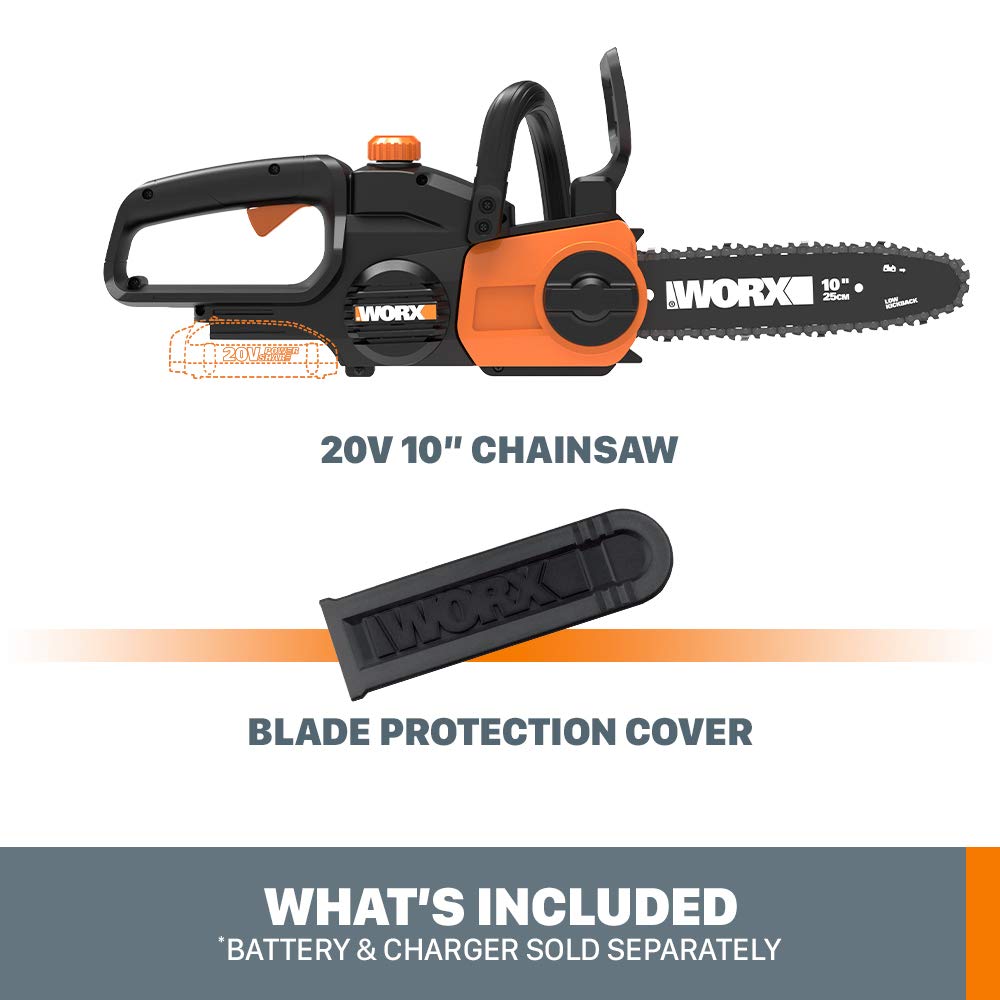 WORX beside a 2-liter bottle showing lightweight 6.2 lb benefit