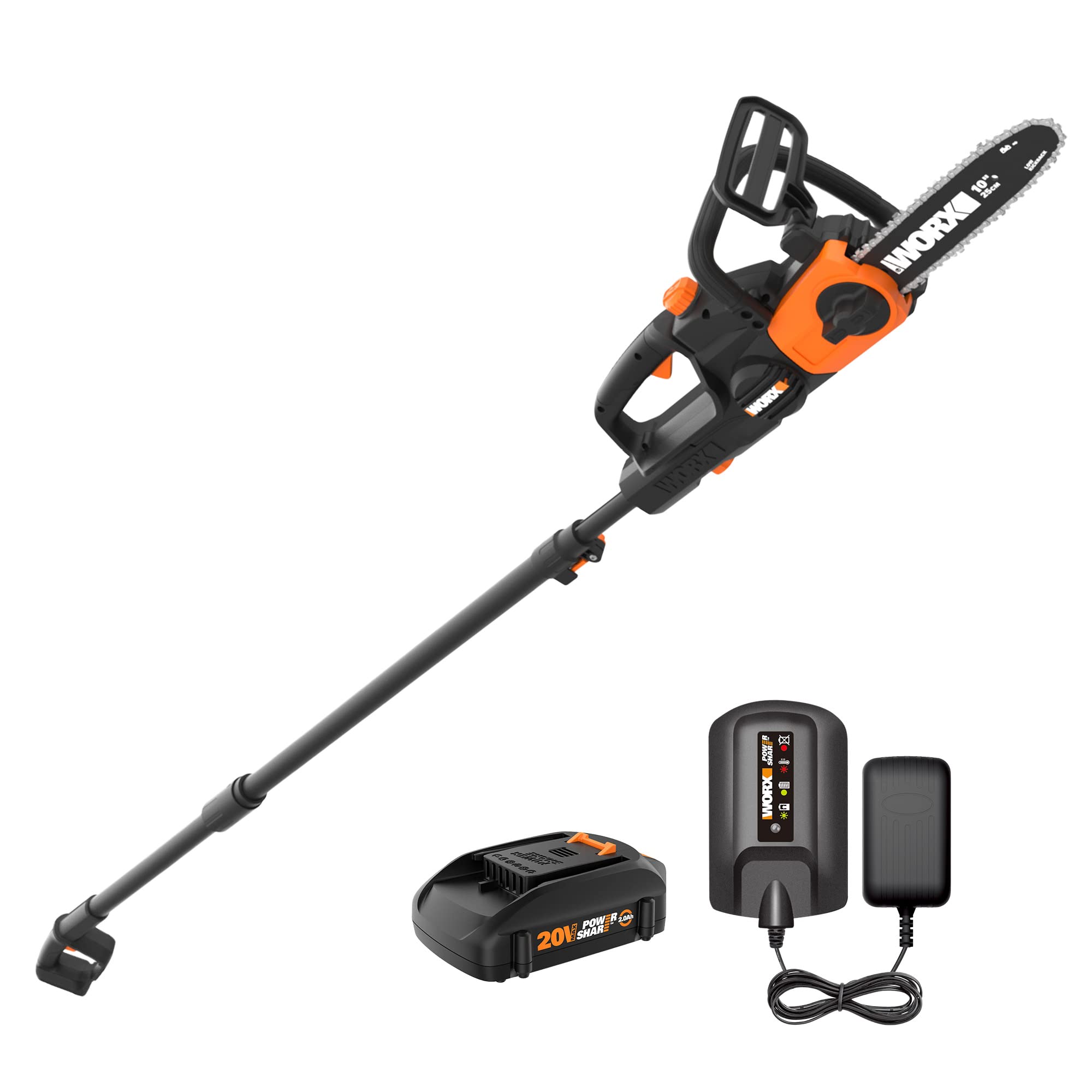 WORX WG323 front view showing compact 10 inch saw, easy handling