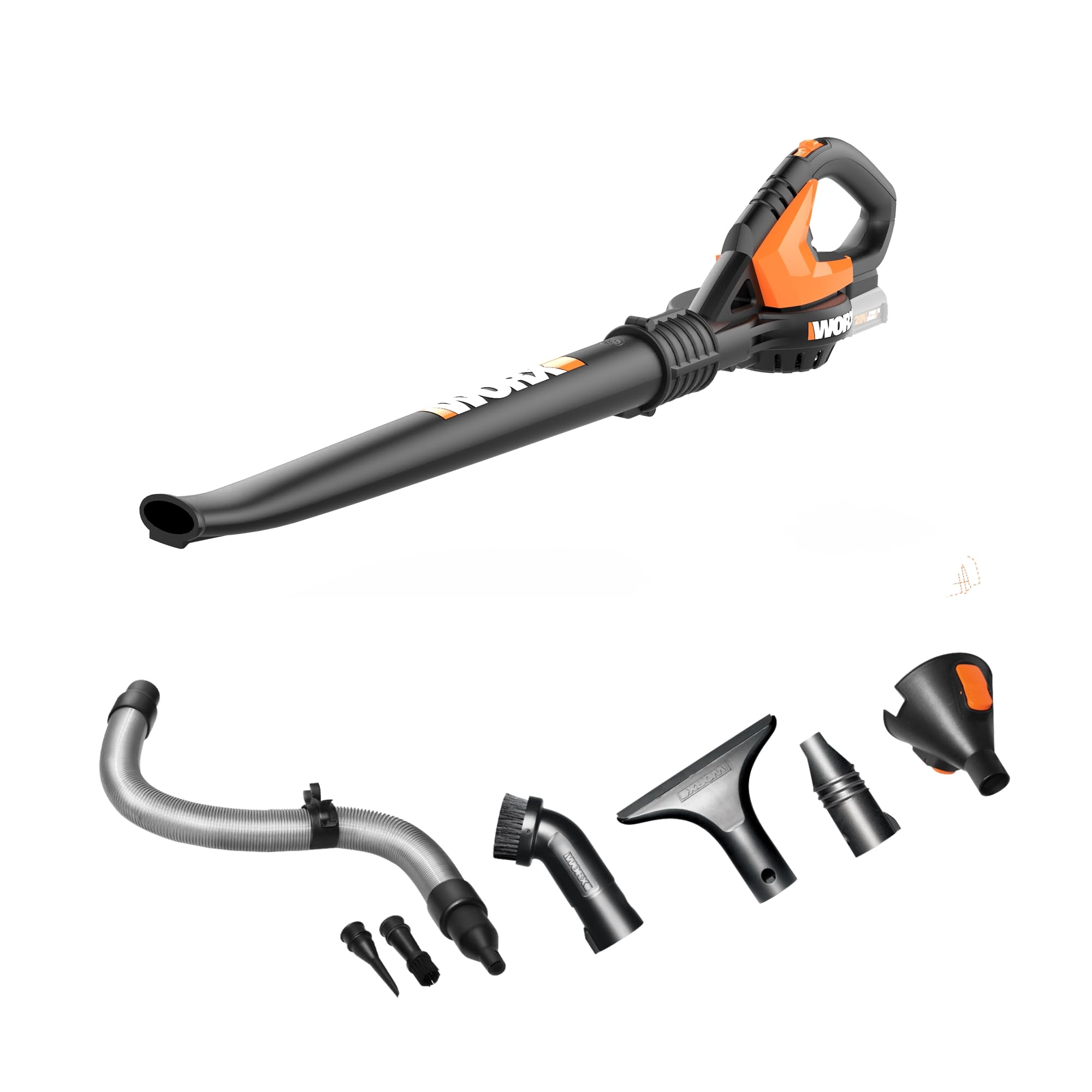 WORX WG545.9 front angle view showing compact design and controls for portability