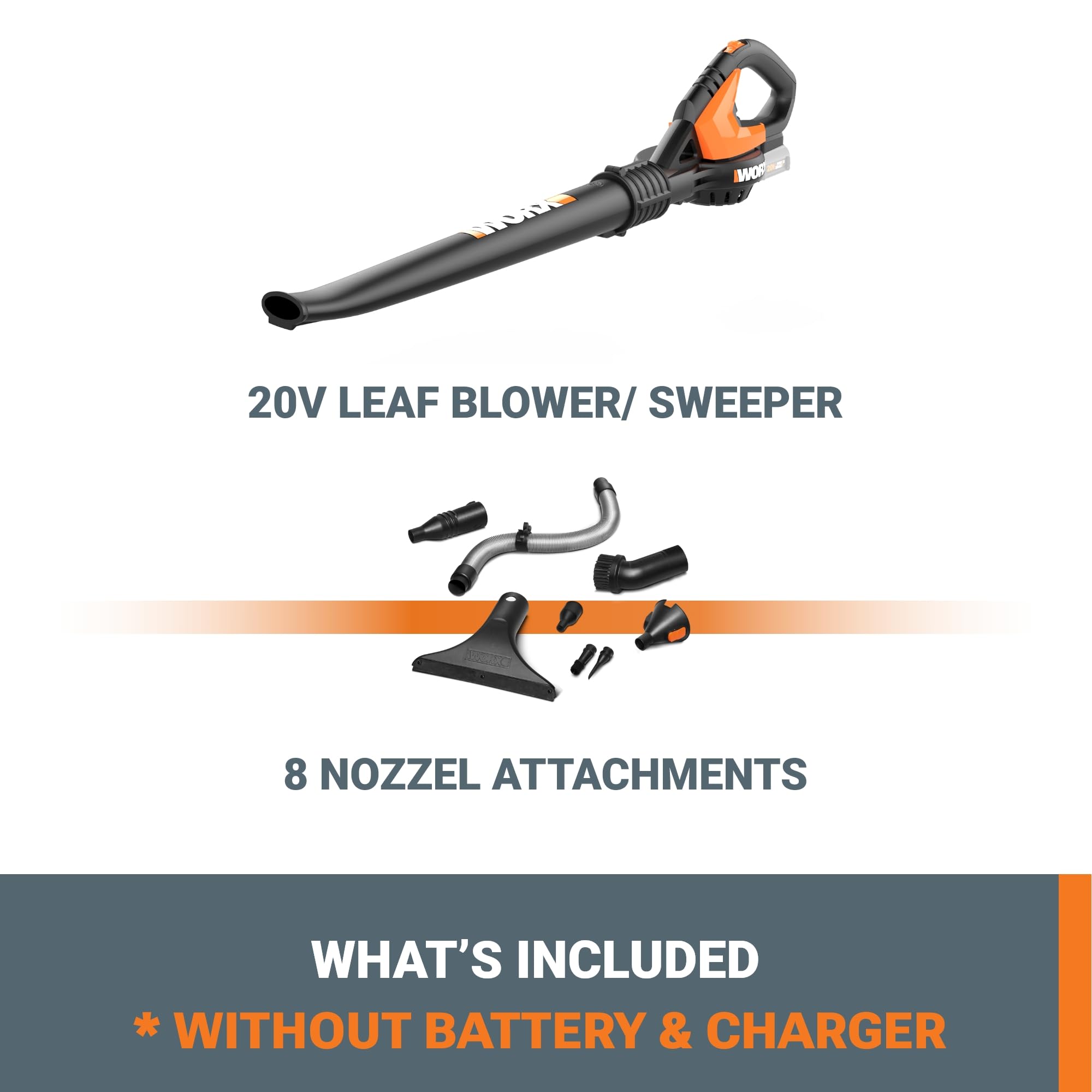 WORX inflator and deflator attachments in use for quick inflatables setup