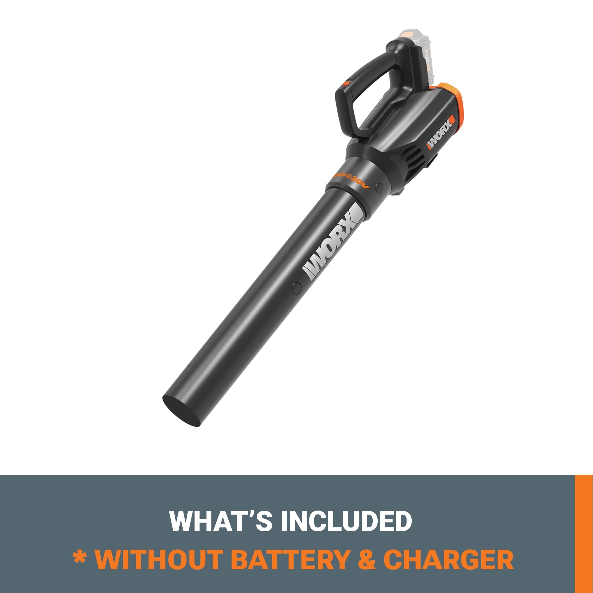WORX blower held in hand to show lightweight portability and easy handling