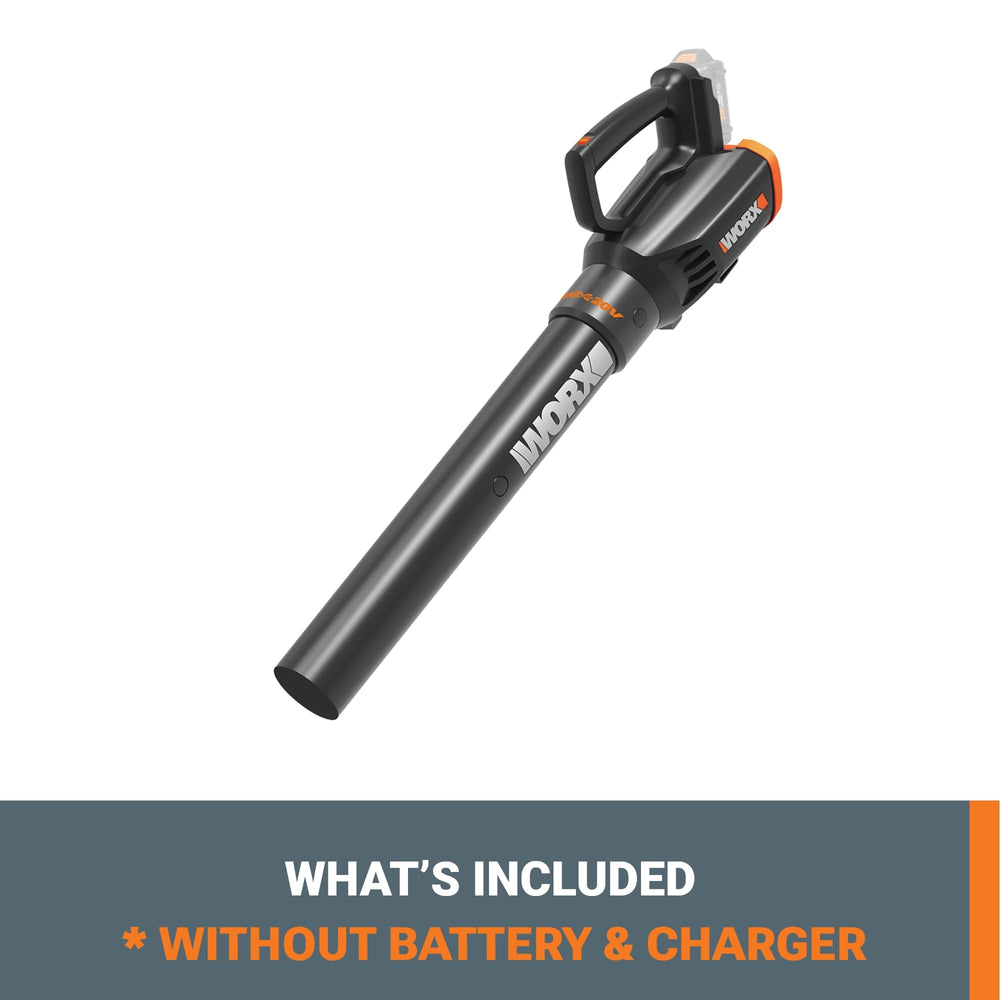WORX blower held in hand to show lightweight portability and easy handling