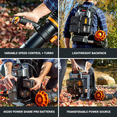 WORX BASECAMP backpack compartment close-up showing secure battery storage and comfort