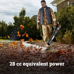 WORX rear battery placement behind handle for better balance and comfort