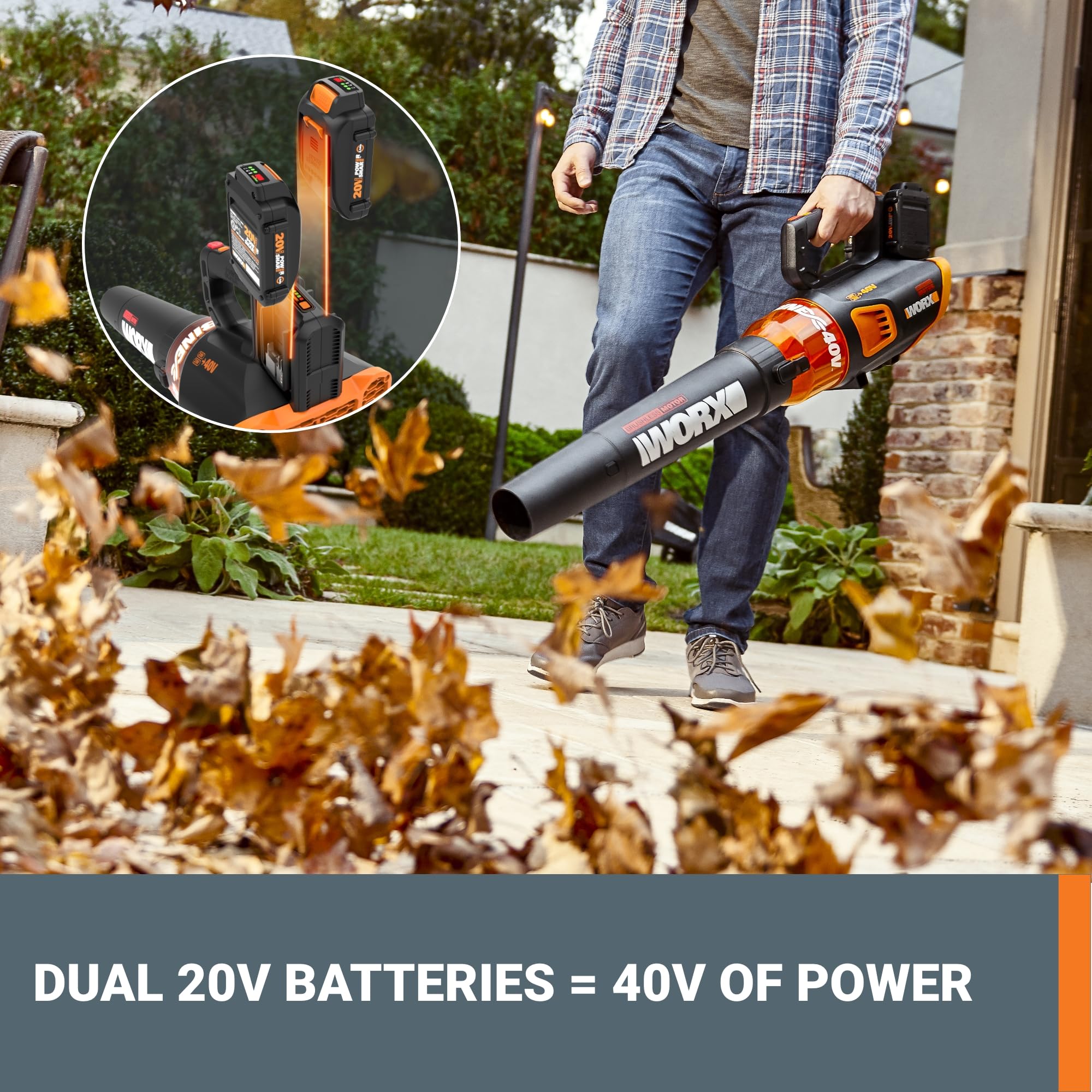 WORX PowerShare battery with dual charger showing included convenience