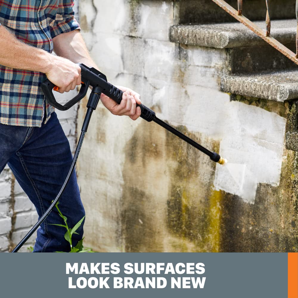 WORX 40-degree nozzle wider spray for gentle rinsing and safety