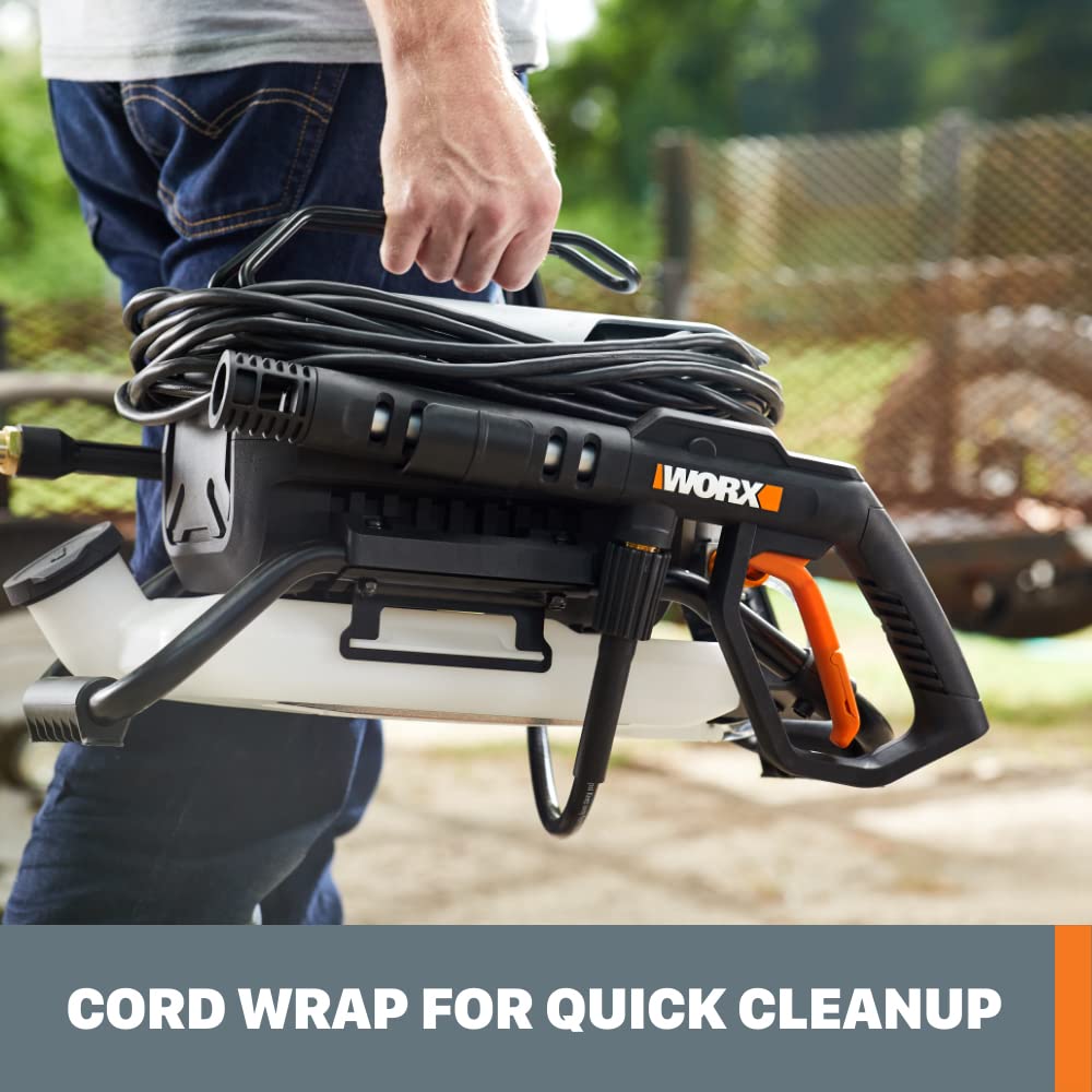 WORX onboard soap tank close-up enabling detergent application