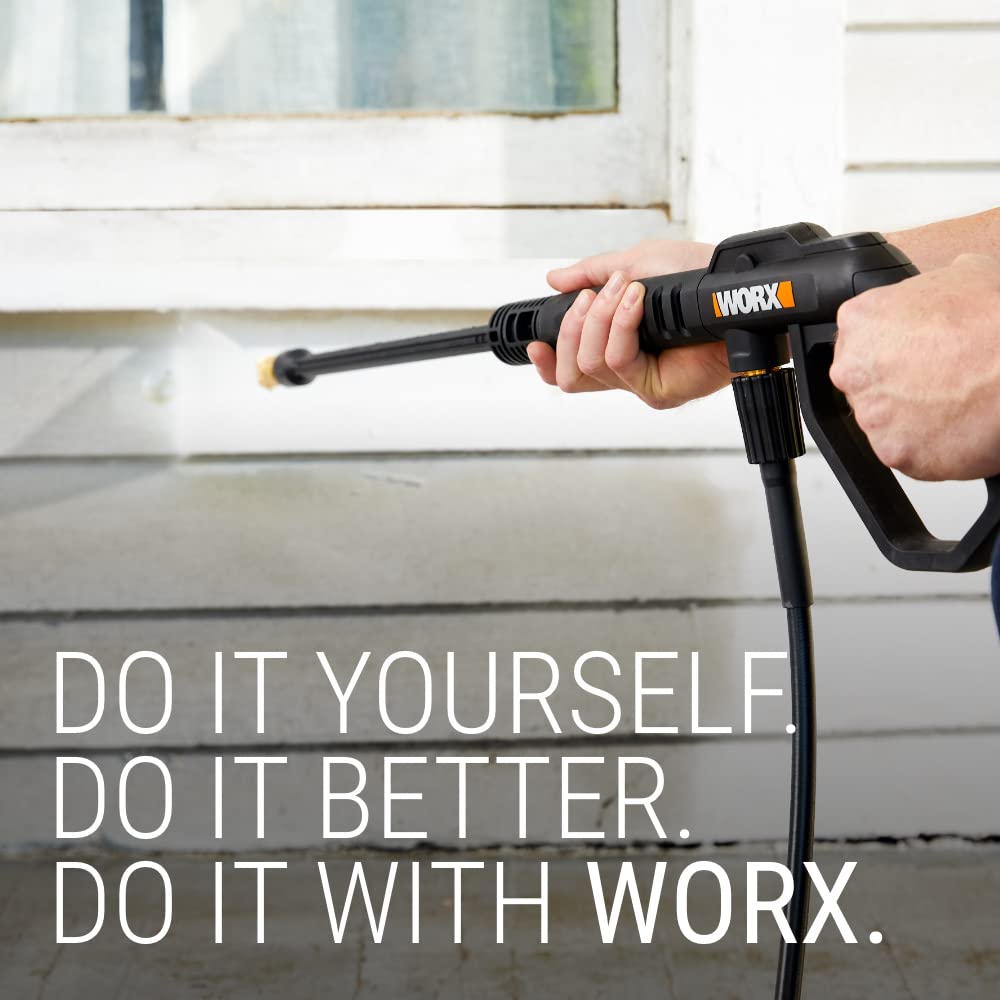 WORX wand and three nozzles displayed for quick-change convenience