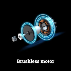 WORX brushless motor detail highlighting efficient runtime and durability
