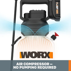 WORX WG829 wand stored on unit for convenient cleanup and transport