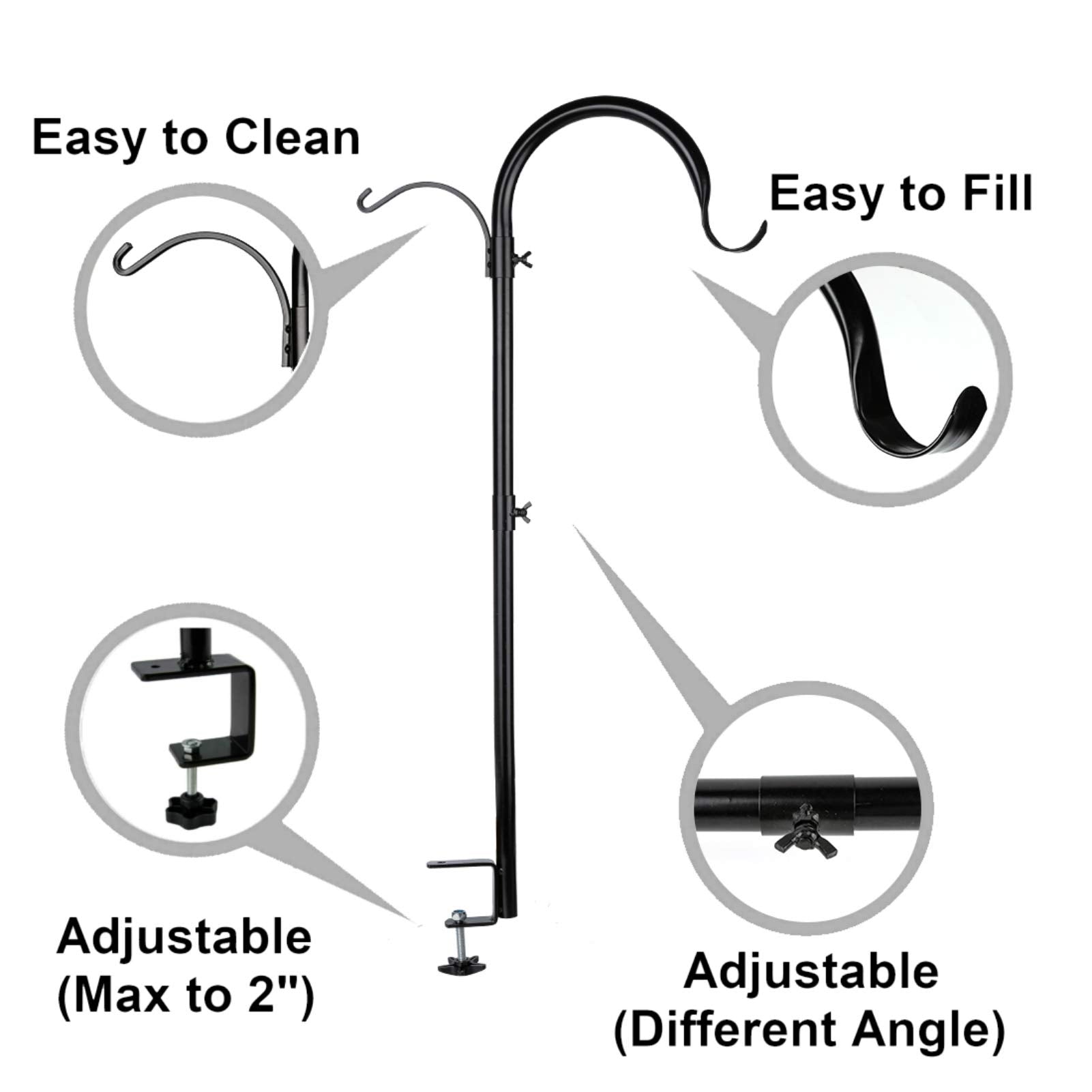 WOSIBO clamp detail closeup showing hand-tightening knob for tool-free secure attachment