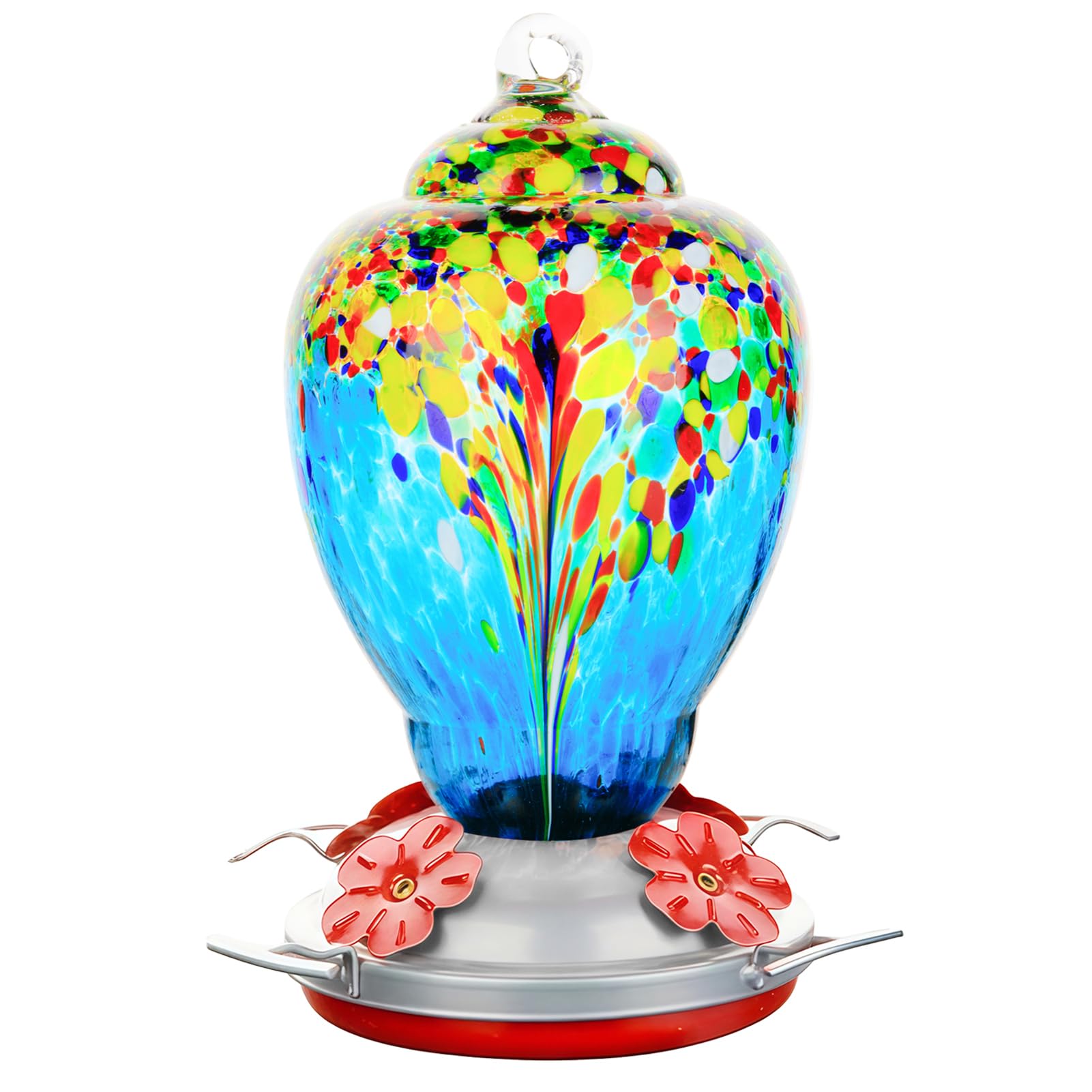 WOSIBO front view feeder showing vibrant colors and bird-attracting design