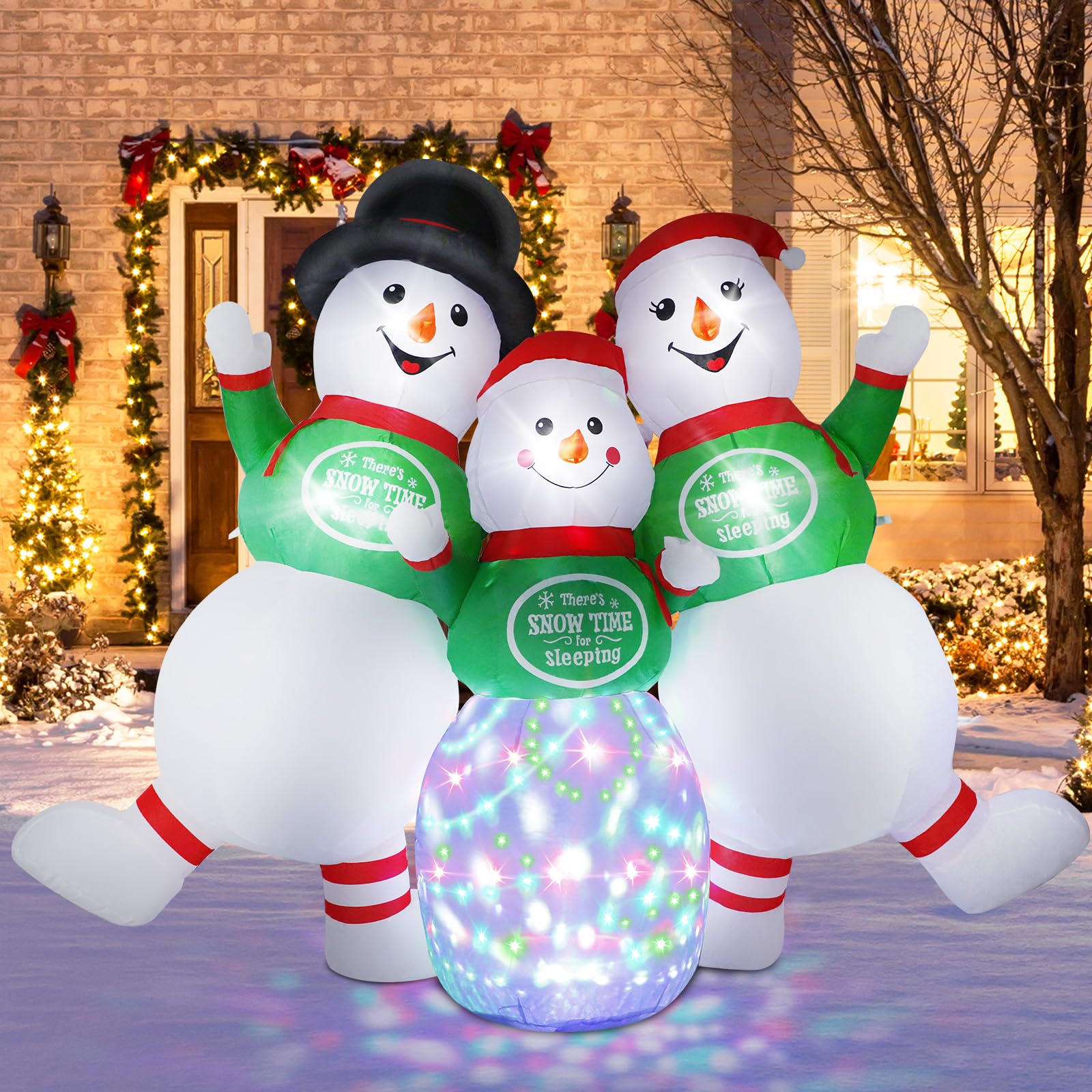 Wothfav rotating LED lights at night highlighting bright colorful illumination