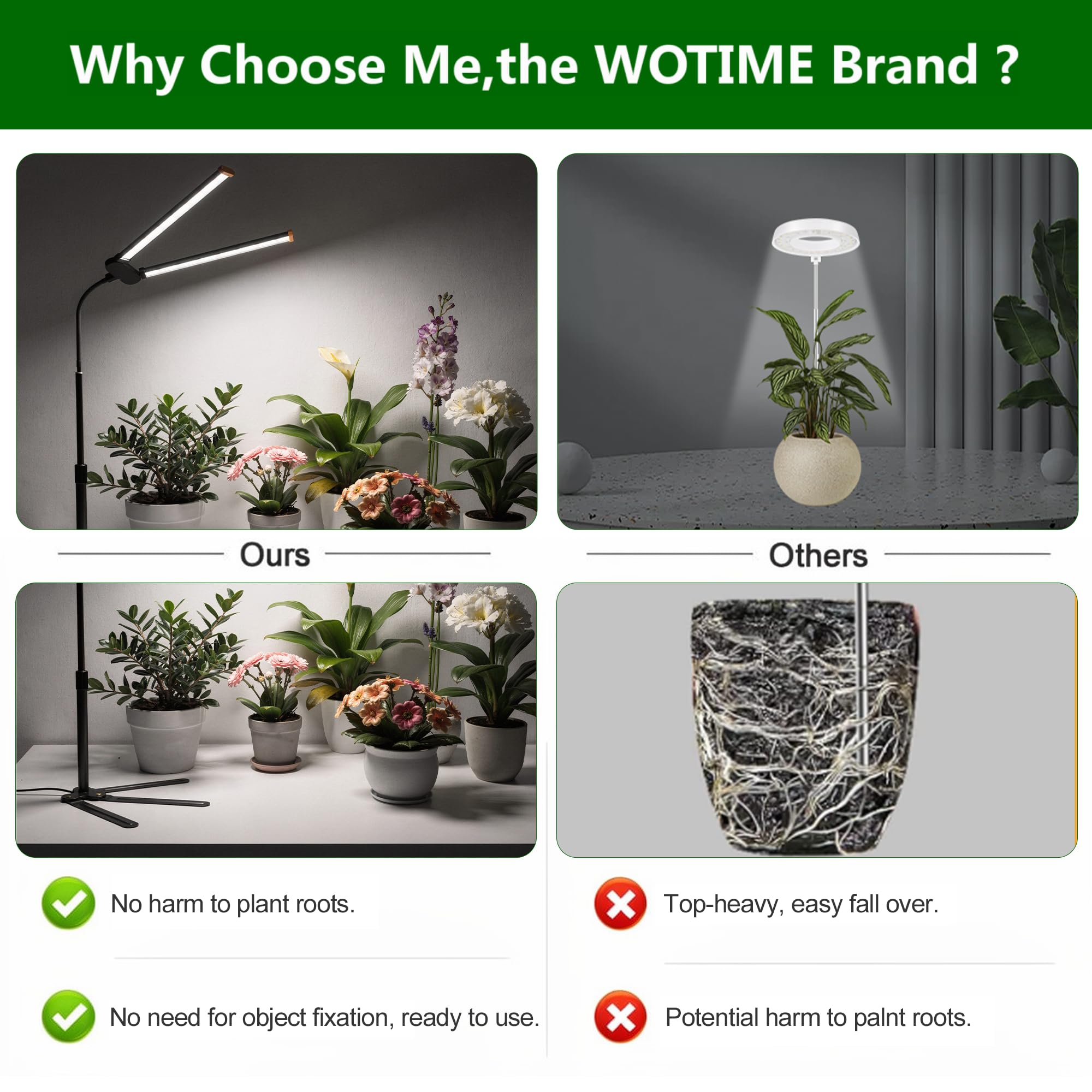 Wotime angled light strip demonstrating 180-degree fold for wide coverage
