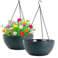 WOUSIWER front view of two hanging planters showing shape and color, enhances decor