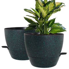 WOUSIWER front view of speckled black planter showing clean modern look and benefit