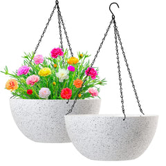WOUSIWER front view white speckle planter showing modern finish and clean lines