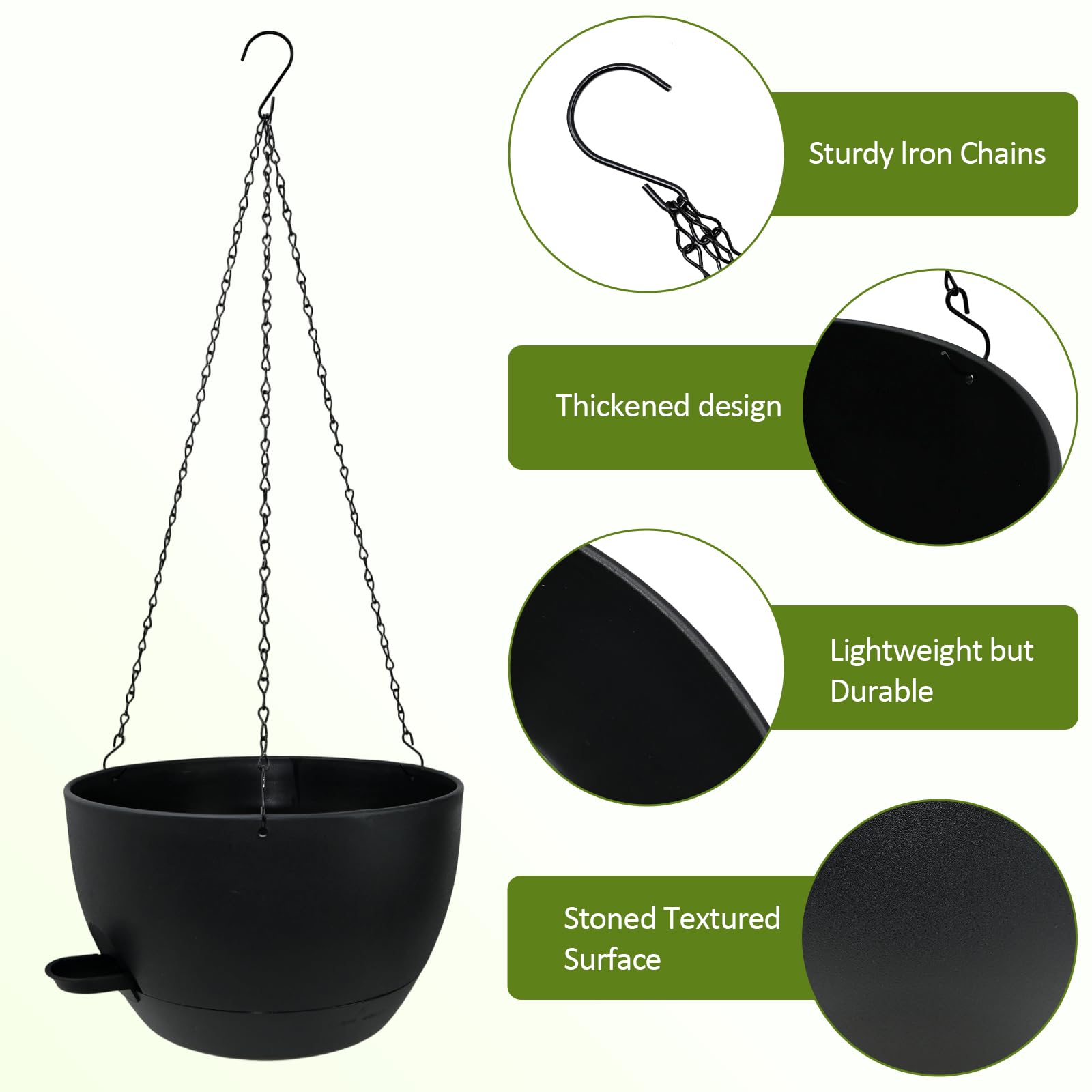 WOUSIWER hanging planter in use on balcony displaying lush trailing plants and curb appeal