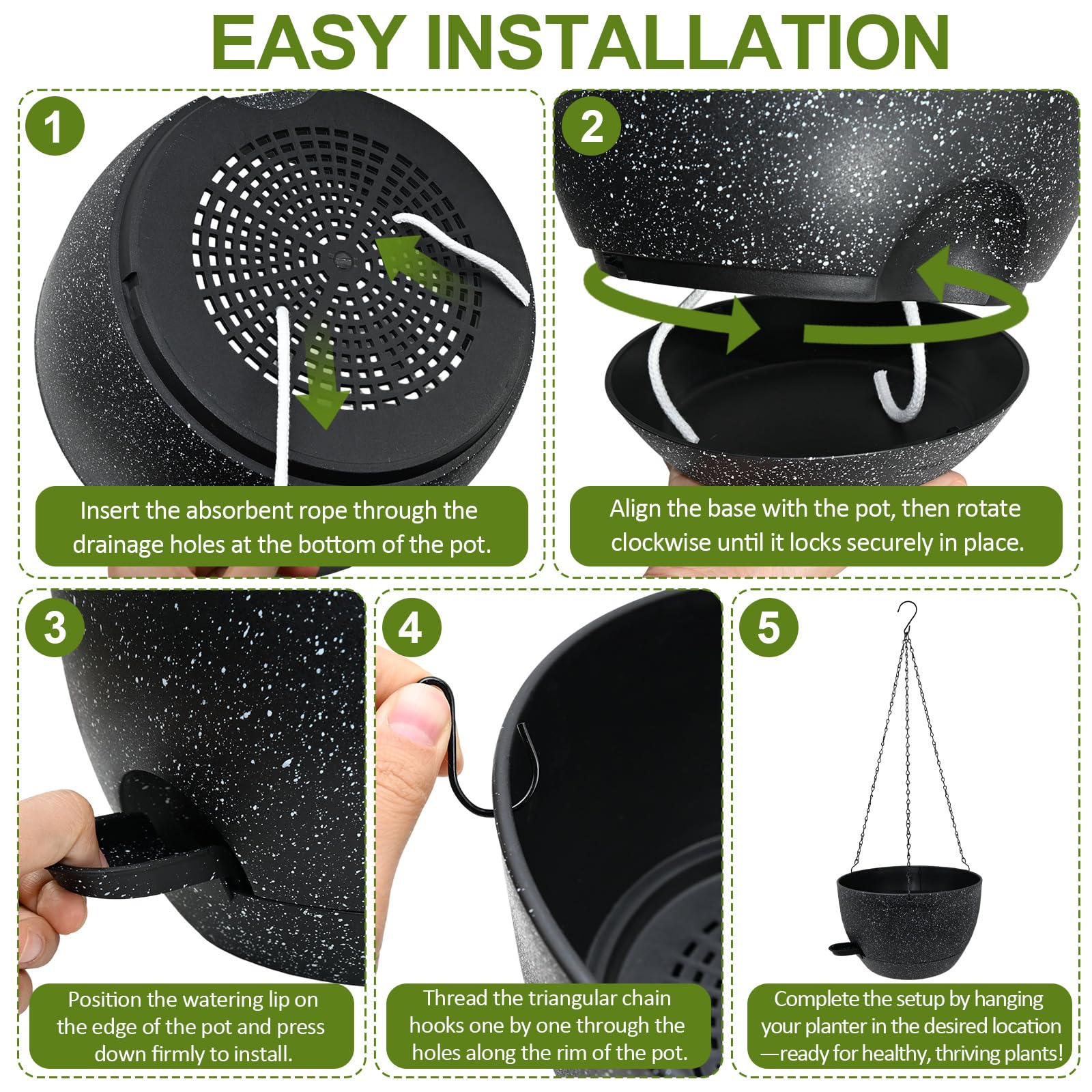 WOUSIWER hanging planter in kitchen setting, adds greenery and saves watering time