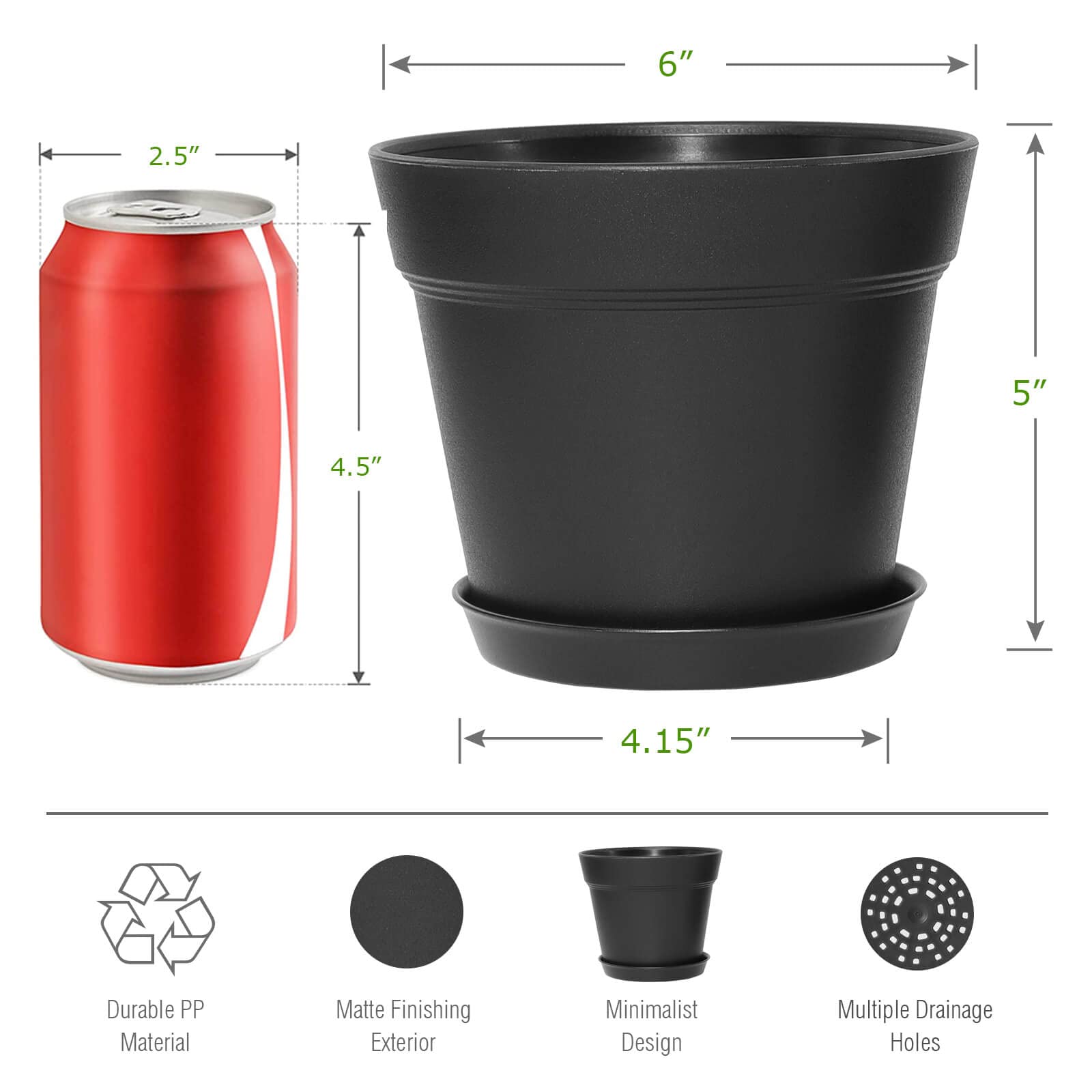 WOUSIWER saucer and pot bottom detail catching runoff and keeping surfaces clean
