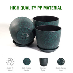 WOUSIWER planters with saucers catching runoff to protect indoor surfaces