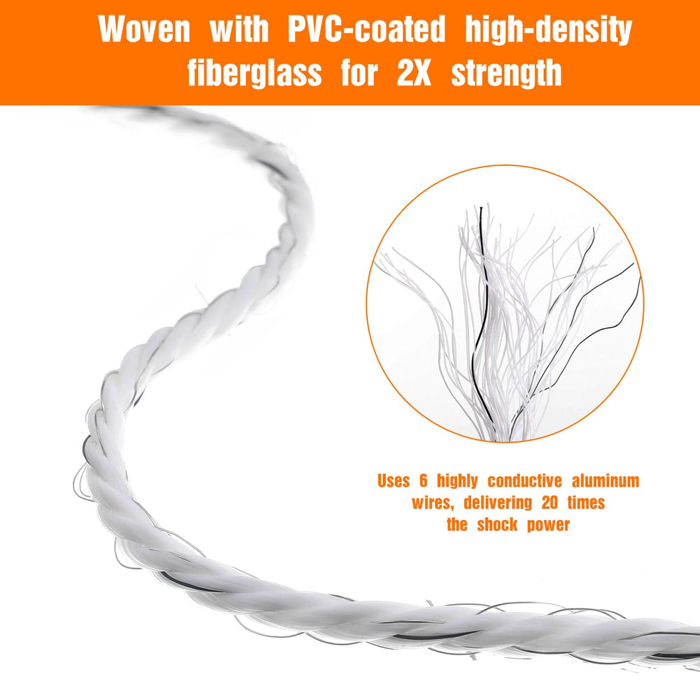 Wowangce braided white polywire texture highlighting weather resistance