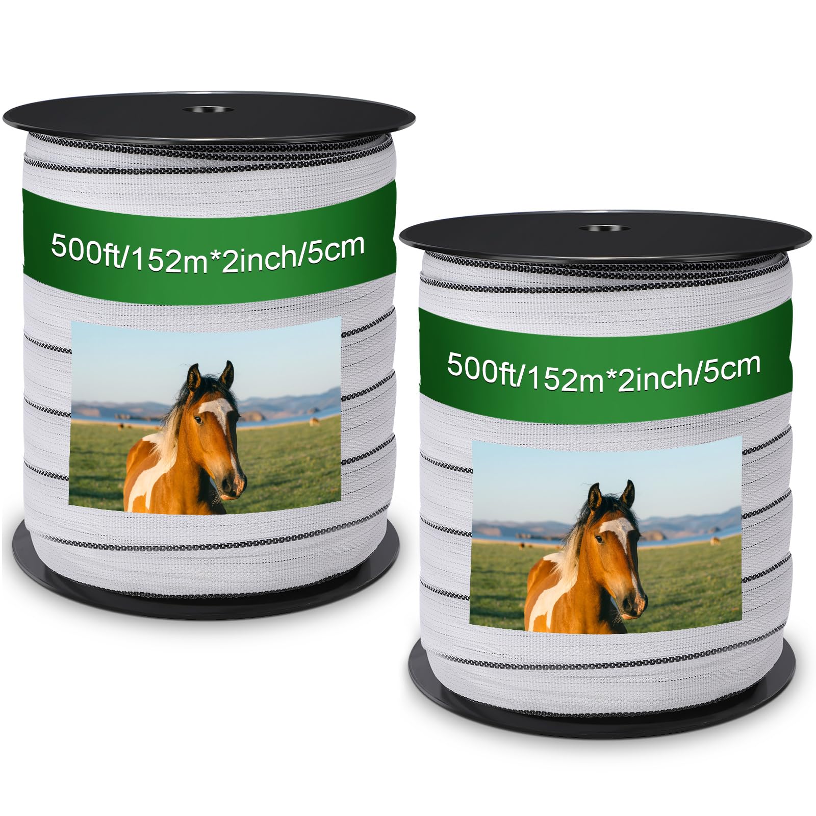 Wowangce white polytape front packaging showing two 500 ft rolls and brand benefit of reliability