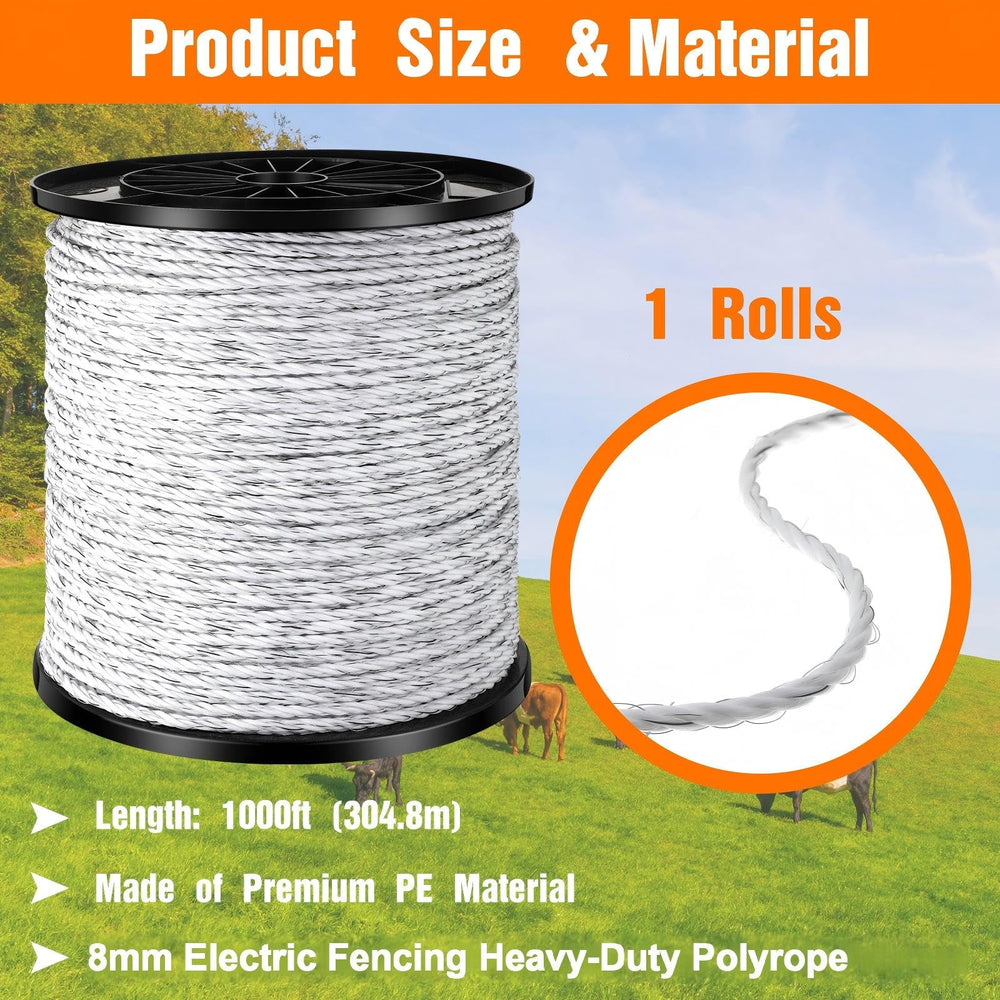 Wowangce polywire installed on posts showing visible animal deterrence