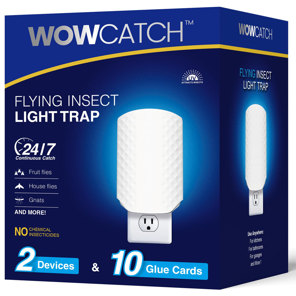WowCatch front view of two plug-in units showing sleek home-friendly design and quiet operation