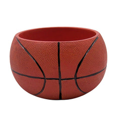 Wowser basketball planter front view showing realistic seams and color, adds sporty style