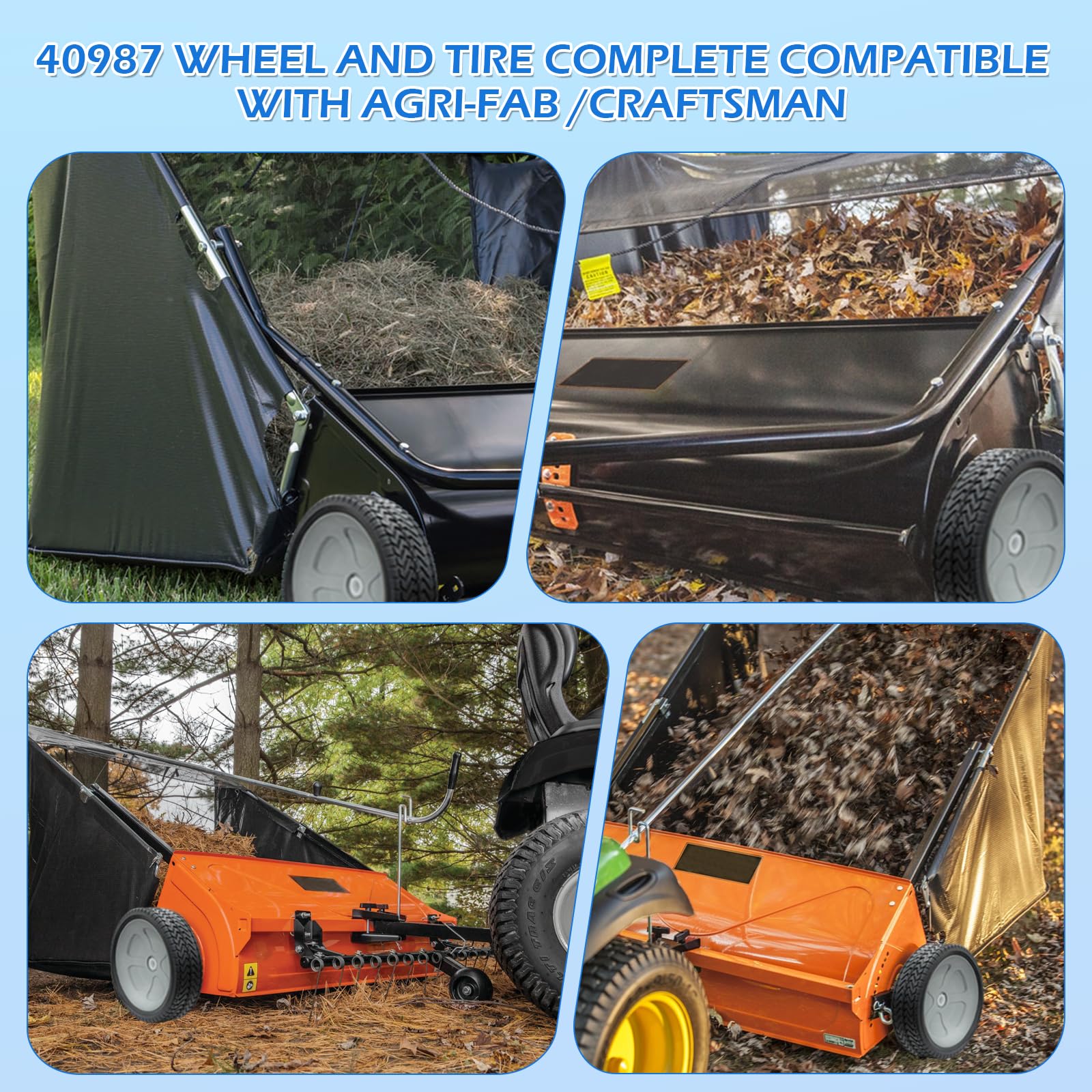 WPL sweeper in yard showing improved rolling and cleaner lawn