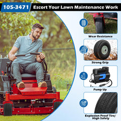 WPL wheel installed on mower in use improving lawn edge control