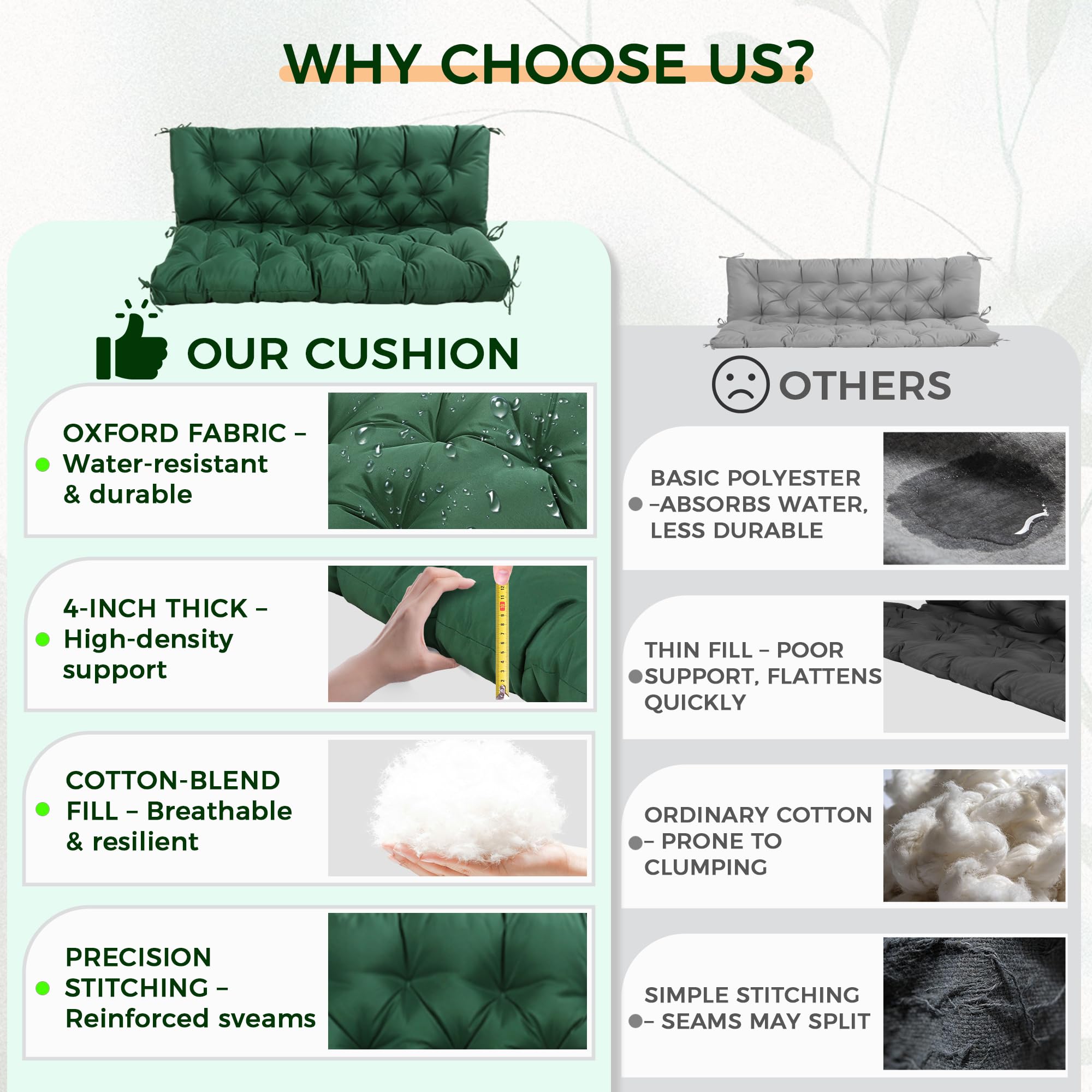 WQlittuK backrest stitching prevents filling bunching and keeps even support