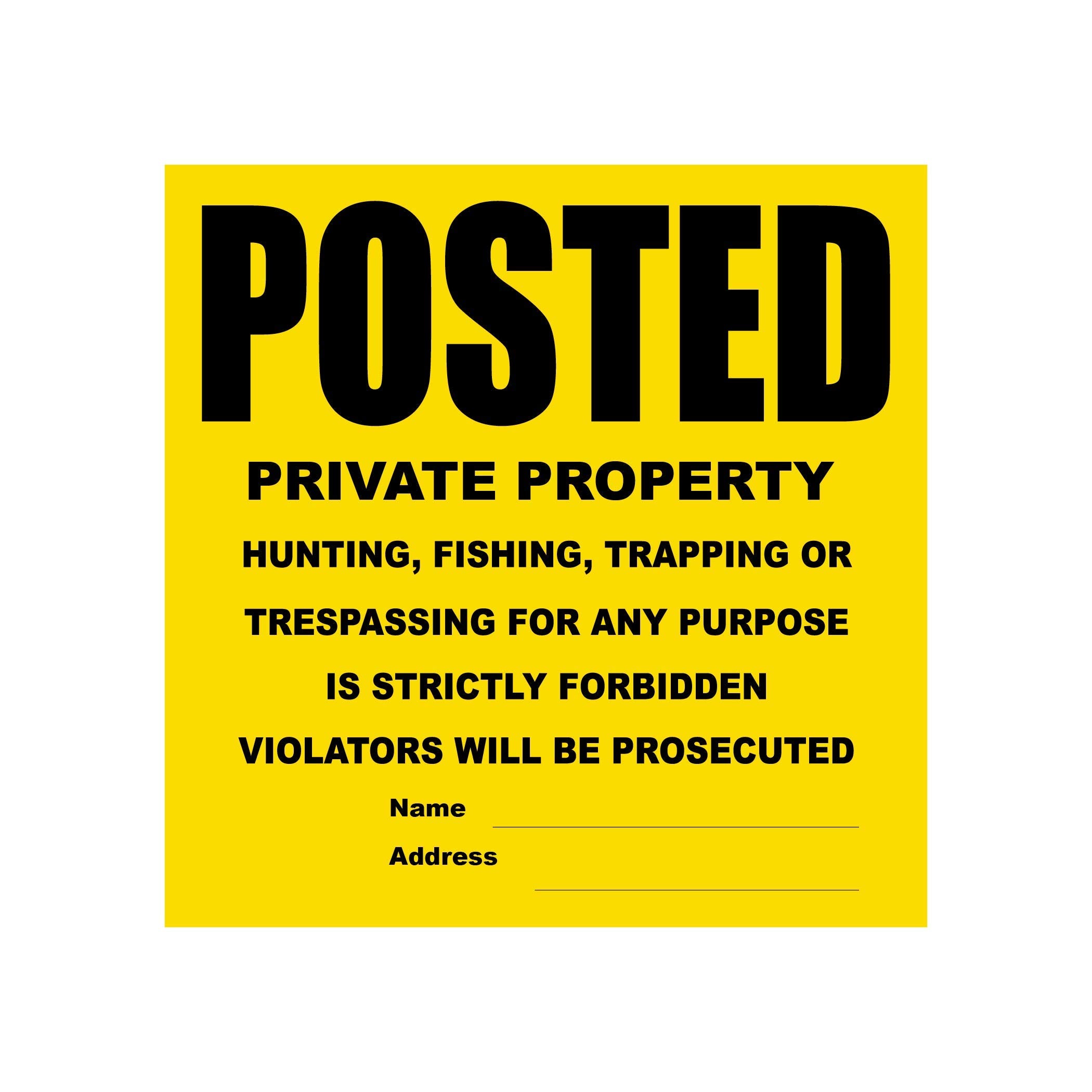 WristCo front view posted sign showing bold text and visible warning