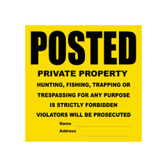 WristCo front view posted sign showing bold text and visible warning