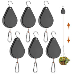 WROSWT front view of six pulleys and packaging showing a complete hanging set benefit