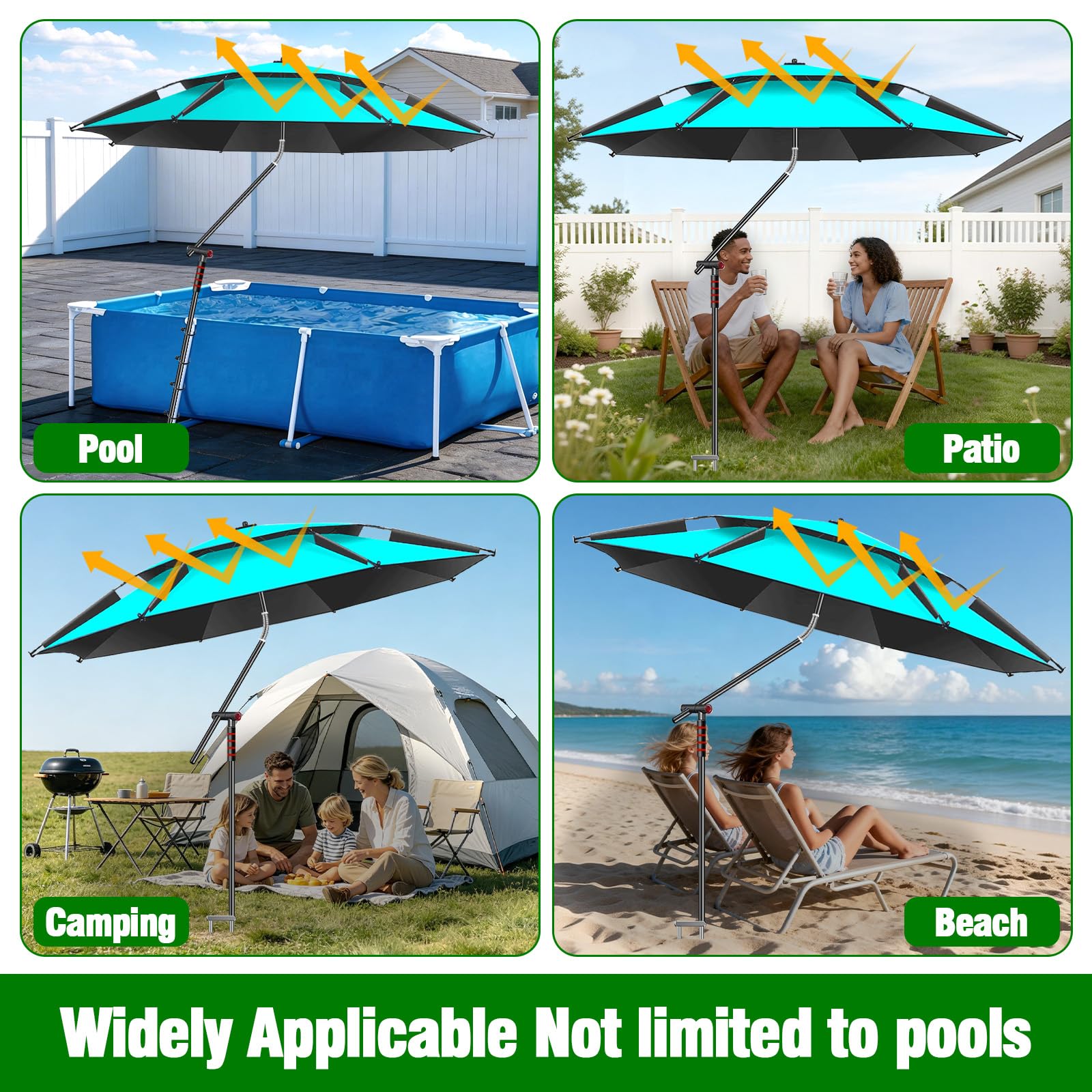WSBXBB lifestyle backyard pool party scene illustrating comfortable shaded gathering benefit