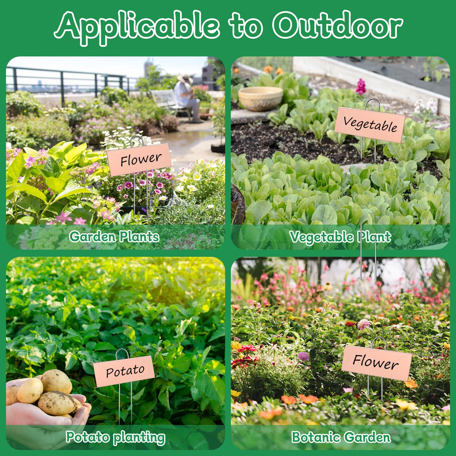 WSICSE lifestyle shot of pots with labels showing decorative, practical garden organization