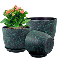 WSMKSZ front view of all three pots showing sizes and speckled design for coordinated displays