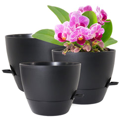 WSMKSZ front view of three pots showing sizes and neat styling benefit