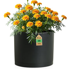 WSMKSZ front view of 10-inch matte black pot showing sleek shape and style