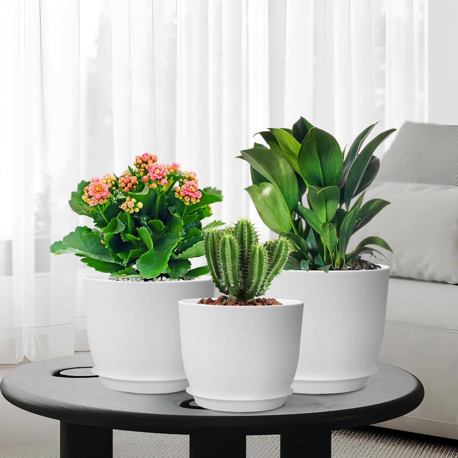 WSMKSZ pots on patio showing outdoor use and weather-resistant benefit