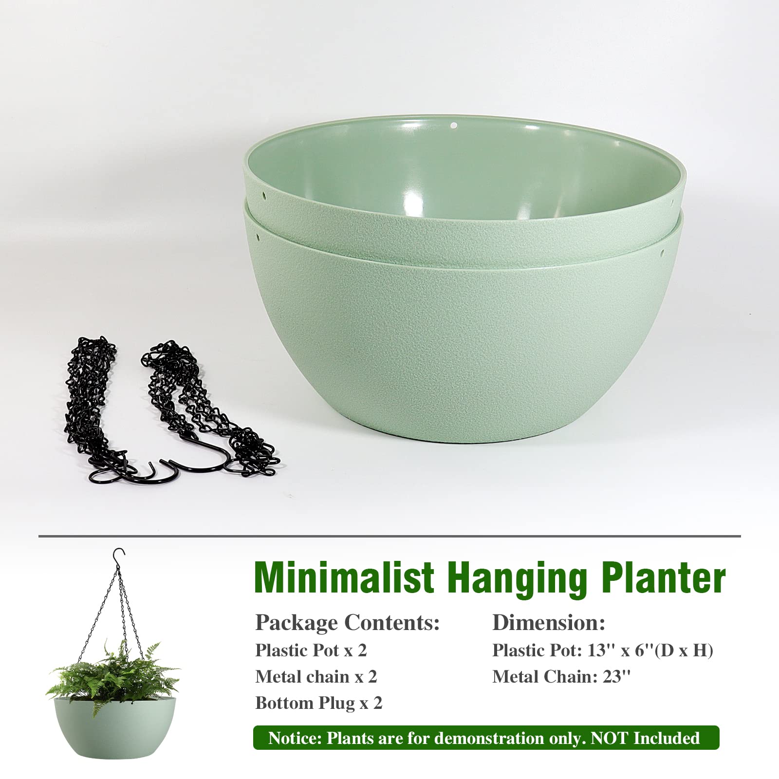 WSMKSZ planter hung on porch with plant illustrating space-saving benefit