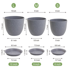 WSMKSZ pots with saucers catching runoff to protect tabletops and floors