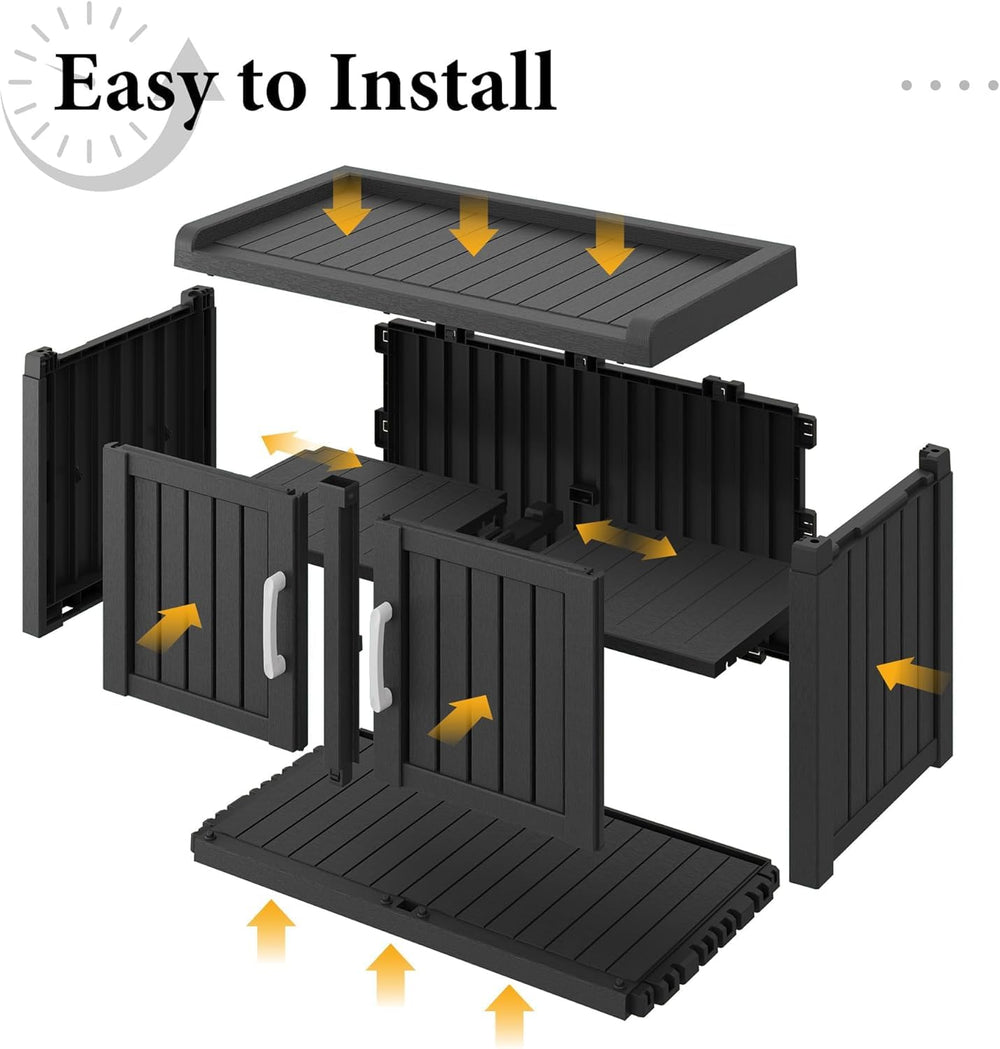 WTFGO assembly parts and tool-free setup illustrating quick, easy installation benefit