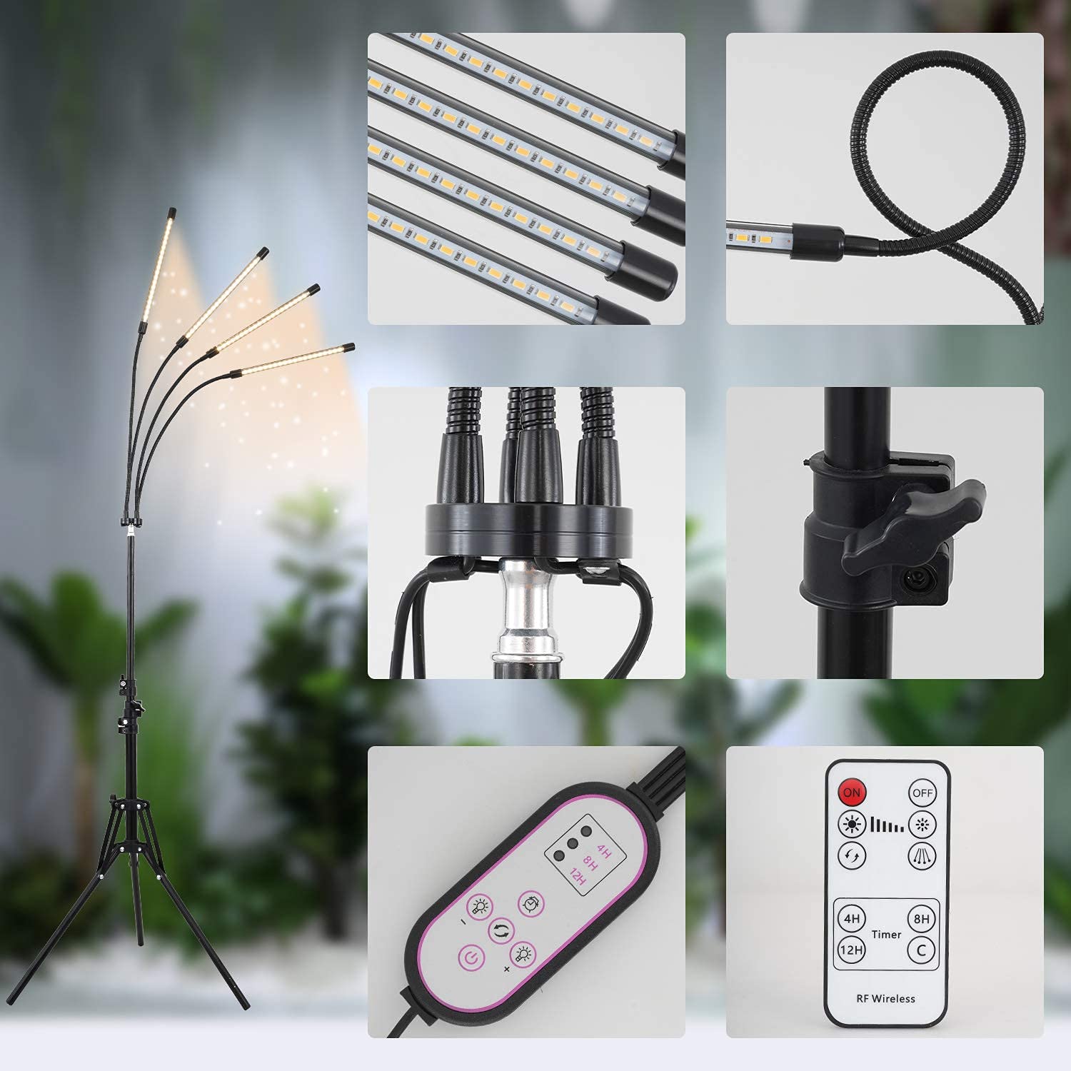 WTINTELL LED array detail displaying full-spectrum diodes for efficient photosynthesis support