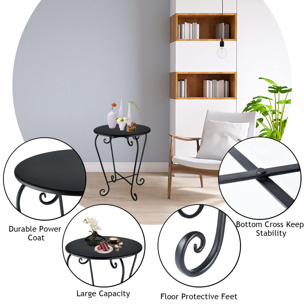 Wtiujhg side table in use beside patio lounge chairs showing convenience for drinks
